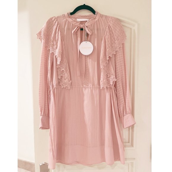 See By Chloe Ruffle Cotton-voile Dress